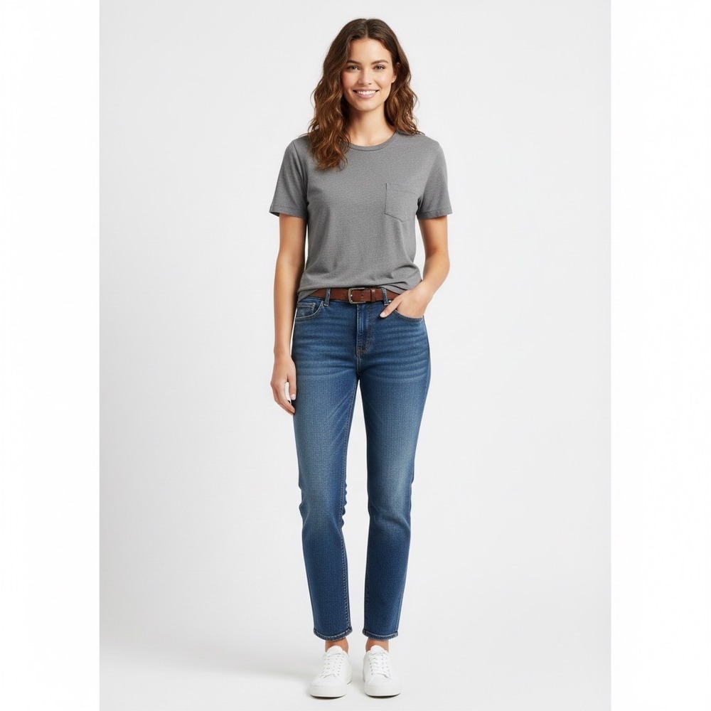 Lucky Brand Women's Straight Leg Jeans in Mid Blue Wash